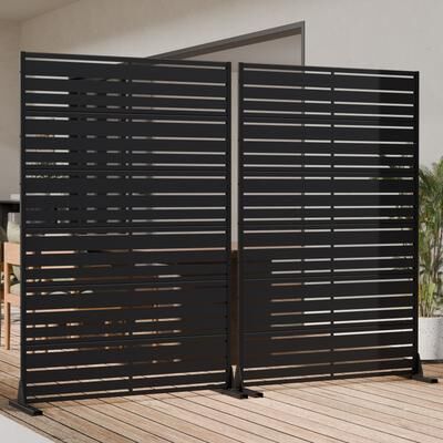 Lirago 2Pcs Outdoor Freestanding Metal Privacy Screen Decorative Partition Panel for Patio Garden Balcony