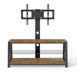 STILVORA TV-Schrank MDF Metall Braun 116x42x125 cm, höhenverstellbar, schwenkbar