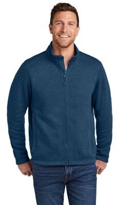 Port Authority F428 Arc Sweater Fleece Jacket in Insignia Blue Heather size Medium