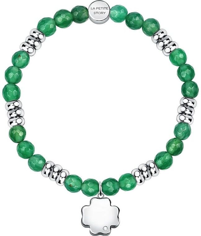 Bracelet La Petite Story En Métal Blanc Et Pierre Naturelle Femme