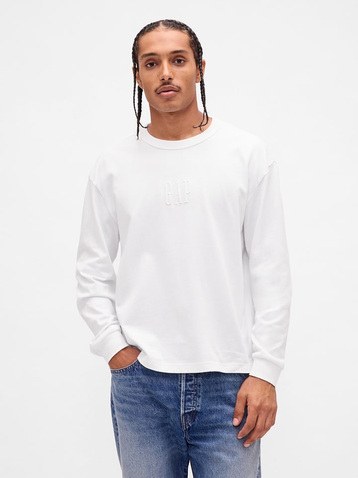 GAP Longsleeve in Weiß - M
