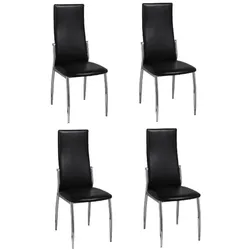 vidaXL Esszimmerstühle 4 Stk. Schwarz Kunstleder