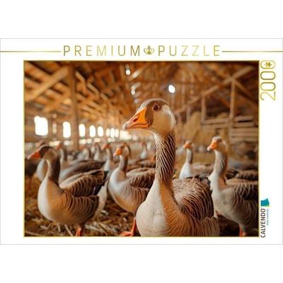 CALVENDO Puzzle Gänse - Zuhause auf dem Hof | 2000 Teile Lege-Größe 90x67cm Foto-Puzzle für glückliche Stunden, von , Calvendo Puzzle