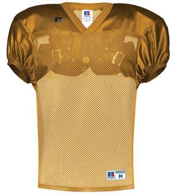 Russell Athletic S096BW Youth Stock Practice Jersey T-Shirt in Gold size Medium   Polyester