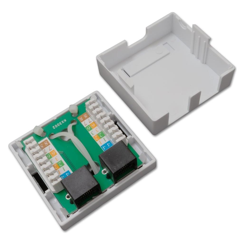 XtendLan / Zásuvka / 2x RJ45 UTP Cat5e / na omítku / spodní vývod / narážecí (Netzwerk Zubehör) (ZASO2I55NNKNR)