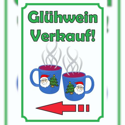 HB-Druck Glühwein Verkaufsschild Schild Hochkant mit Pfeil links A0 (841x1189mm)