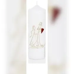 Wiedemann Kerzen Hochzeitskerze verziert 240 x 80 mm, mit individueller Namensverzierung