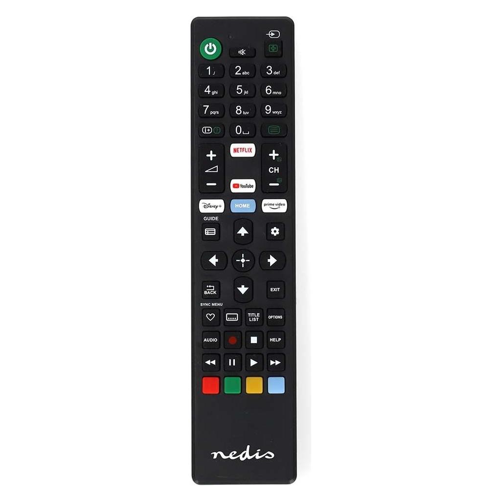 Nedis Ersatz Fernbedienung | Passend für: Sony | Fest | 1 Gerät | Amazon Prime / Disney + Button / N (Gerätespezifische Fernbedienung, Infrarot) (TVRC45SOBK)