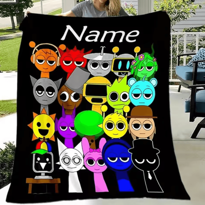 Inspire Curations Personalized Sprunki Flannel Blanket For Kids default 130x150cm