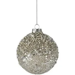 Seoul Weihnachtskugel 8cm Glas Silber