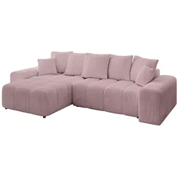 ECKSOFA Ottomane links ENIL-L 297x189x68 Rosa Cord