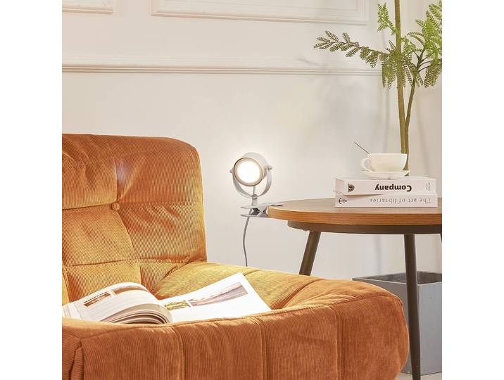 Klemmleuchte Jyla Lindby, weiß / opal, für Wohn- / Esszimmer, Metall, Modern, Klemmleuchte