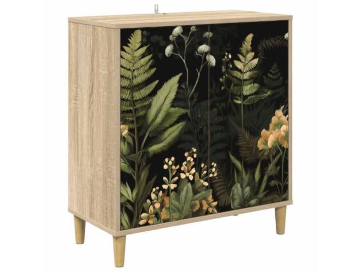 LASWWQMRF Sideboard RHENEN Sonoma 69x33x75 cm Holzwerkstoff Kommode Kompakter Anrichteschrank mit 2 Türen für Wohnzimmer und Esszimmer, erhöhte Füße bieten Schutz vor Feuchtigkeit.