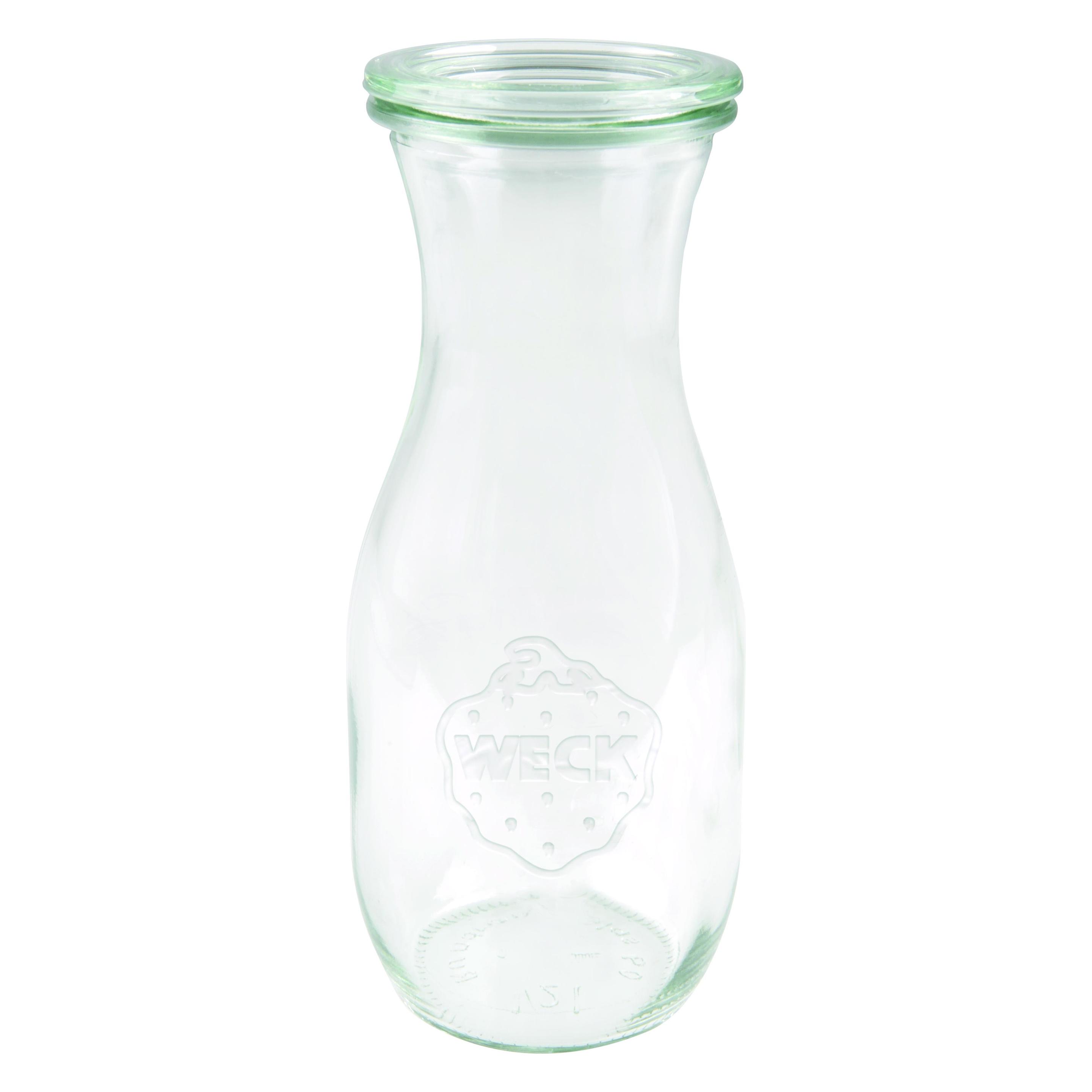 Dosen-Zentrale Weck Saftflasche 1 l (Hochwertiges Einweck, Einmach Glas mit Glasdeckel geeignet für Flüssigkeiten (6 Stk., 1 l) (28075)