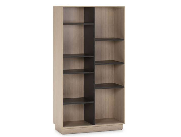 Étagère bibliothèque 150x80cm, couleur chêne et gris