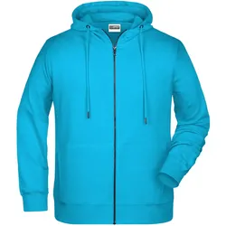 Zip Hoody mit Kapuze "8026" - M - turquoise