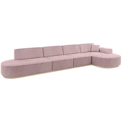 ECKSOFA Ottomane Rechts MARI-L3-v1 - 413x171x83 cm Rosa Cord