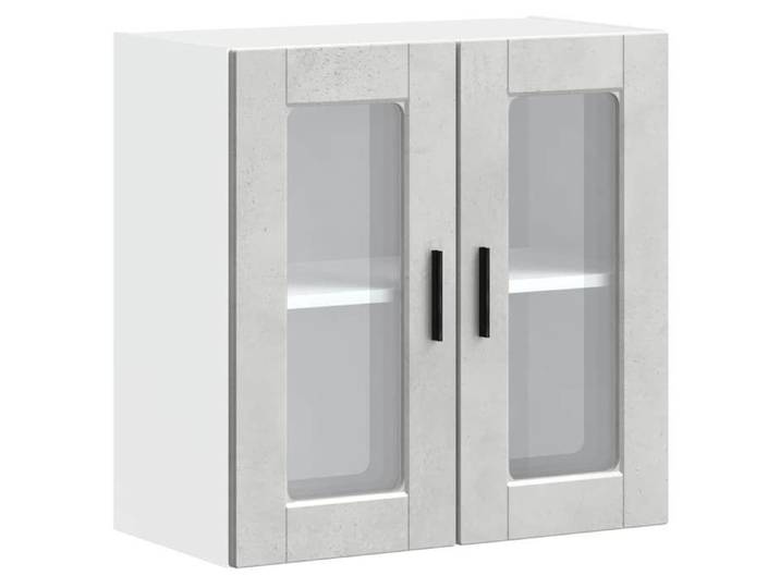 Automne/hiver  Gris Armoire/Cabinet murale de cuisine avec porte en verre Porto gris béton - Hauteur:60cm Nove1320808