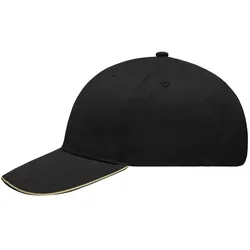 Basecal Light Brushed "MB6541" 6-Panel-Sandwich - black/beige