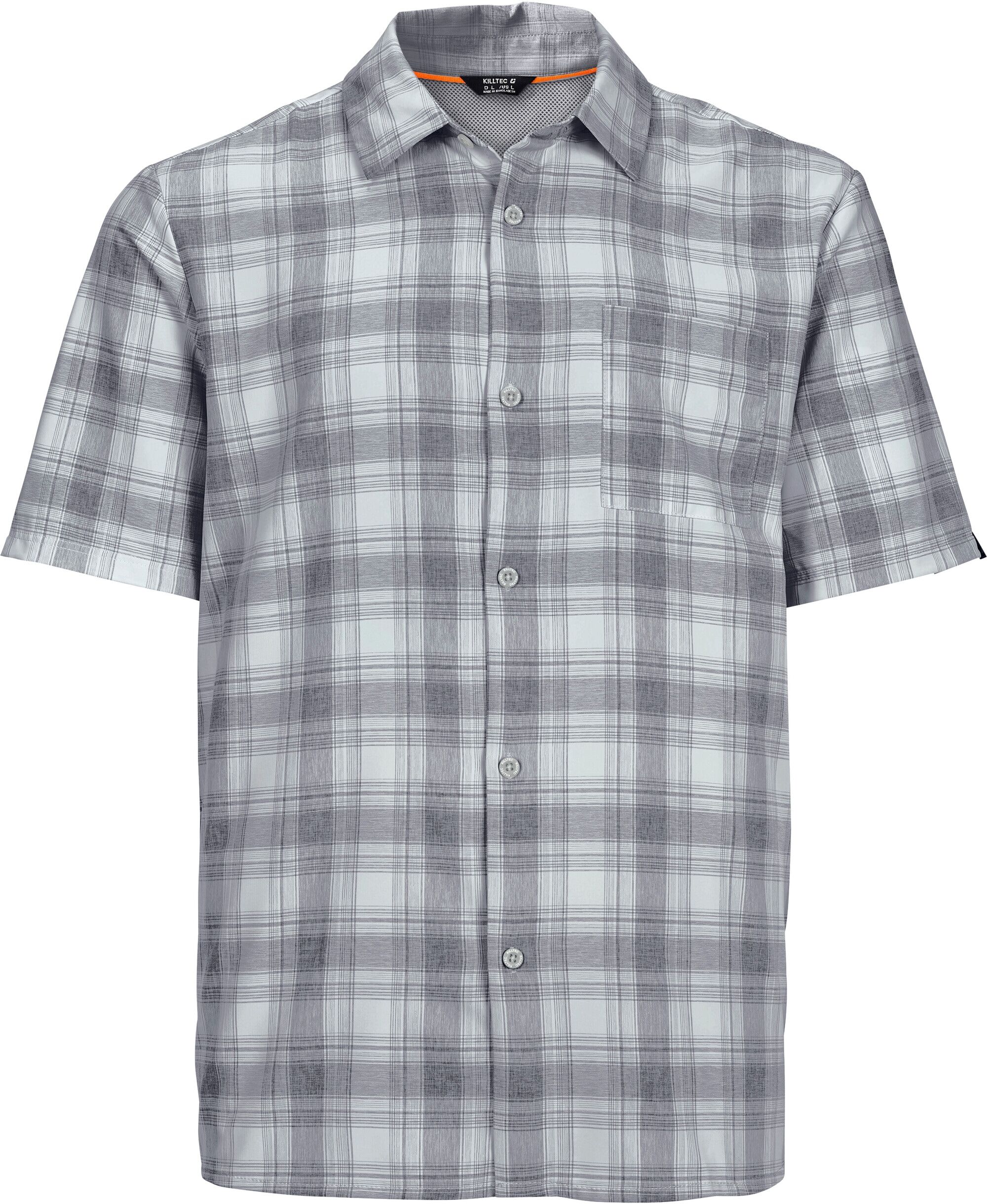 Funktionshemd KILLTEC "KOS 98 MN WVN SHRT", Herren, Gr. XL, Normalgrößen, grau (hellgrau), Obermaterial: 100% Polyester, Hemden, Kurzarm-Funktionshemd, schnelltrocknend, feuchtigkeitsableitend