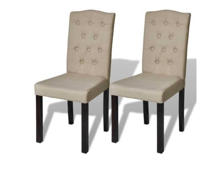 KGHFDVB Esszimmerstühle 2 Pack Kamelbraun Stoff Chesterfield-Look Leinen-Optik, 110kg pro Sitzplatz, vielseitig kombinierbar, warme Farbnuance, klassische Steppung