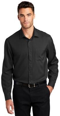 Port Authority W401 Long Sleeve Performance Staff Shirt in Black size Medium   Polyester