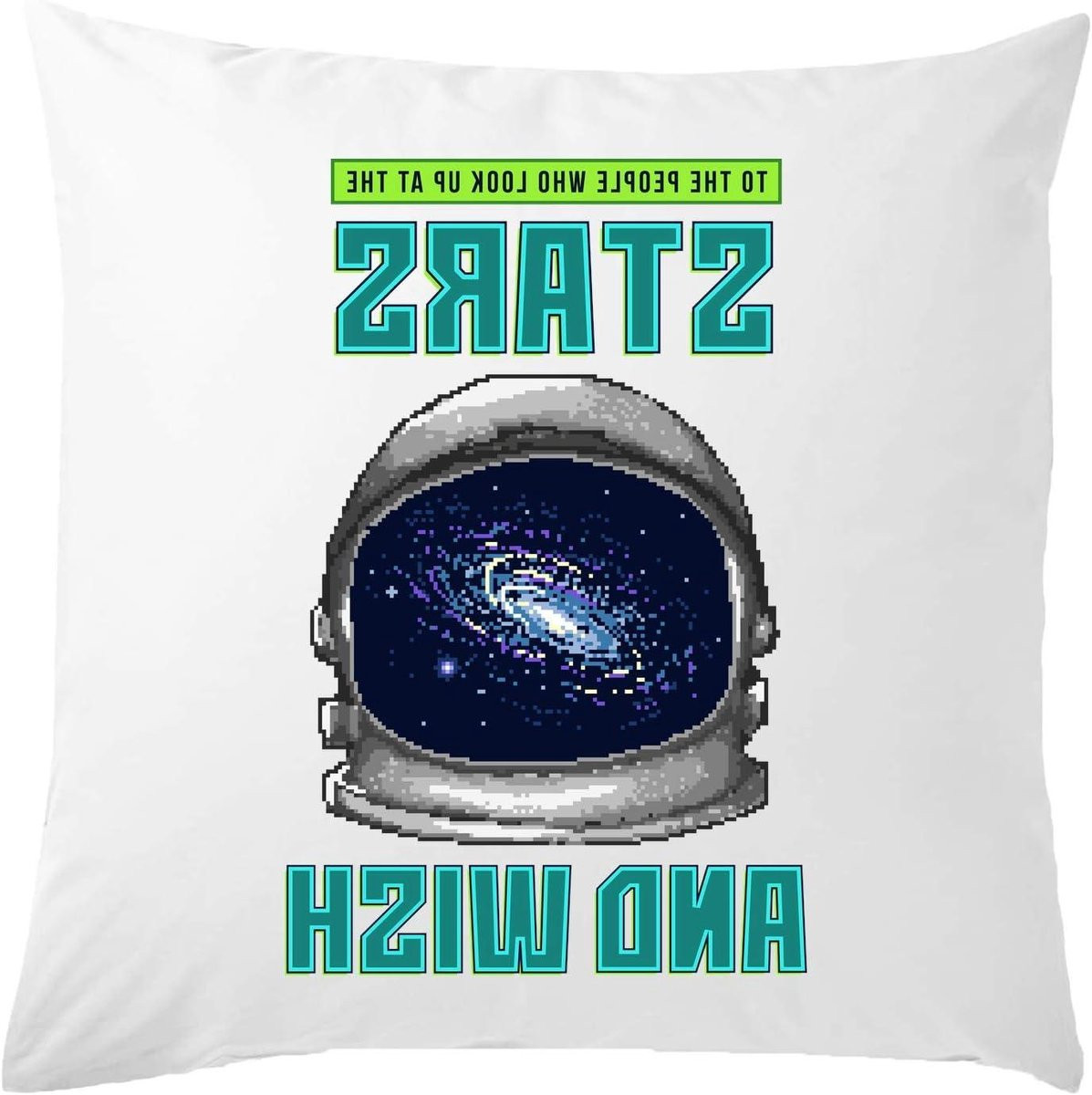 Pixel Art Decoratief Sierkussen Wit - 40 x 40 cm