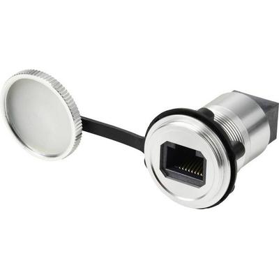 TRU COMPONENTS TRU COMPONENTS RJ45/CAT5 Einbaubuchse, Buchse/Buchse, IP67, Metall, Silber TC-14378432 Buchse RJ45/CAT5 Einbaubuchse Silber 1 St.