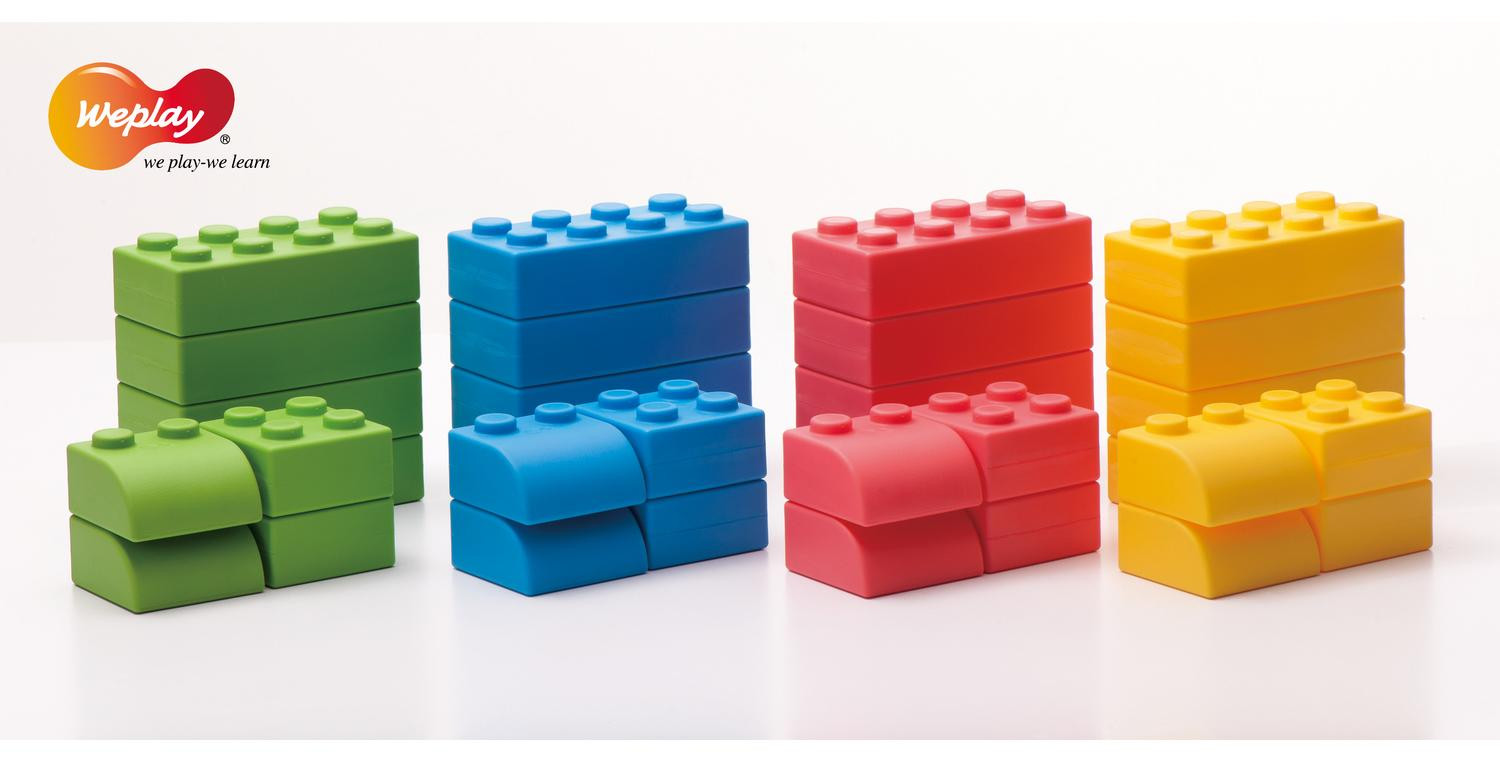 Weplay Q-Blocks creatieve zachte bouwstenen, kleurrijk, 32-delig