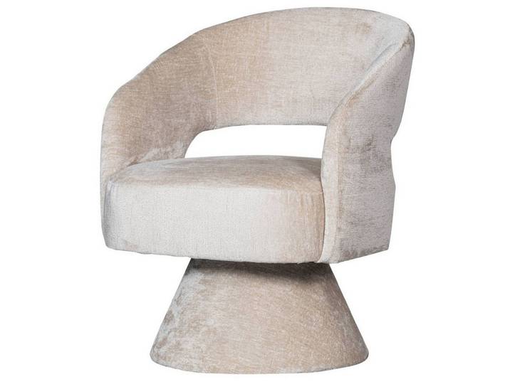 WOOOD Sessel Ebba aus Chenille-Stoff, Natur