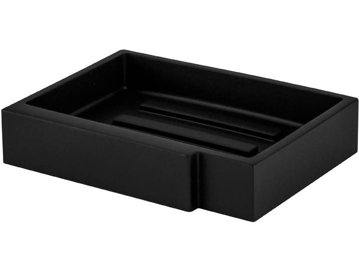 Seifenschale KLEINE WOLKE Gerry , schwarz, B:11,5cm H:2,5cm T:8,5cm, Polyresin, Seifenhalter, Seifenschale