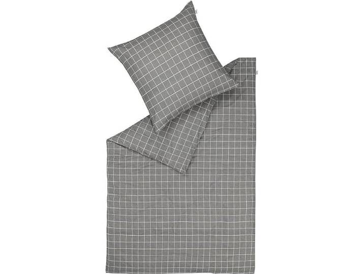 Schöner Wohnen Bettwäsche-Garnitur Just Farbe grau Größe 200x200+2x80x80 Kariert