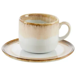 Kaffeetasse mit Untertasse Saturn Beige ca. 230ml