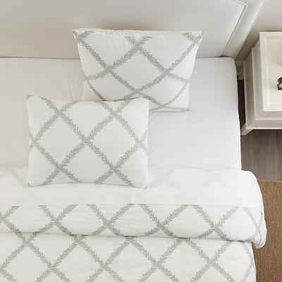 Lucian Embroidered Trellis Sham - Spa Euro - Ballard Designs