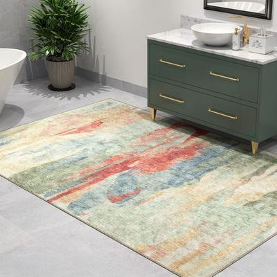 Kas Oriental Rugs Inc / Ds "Washable Mirage Rectangle Rug Multi Pastel, 5' x 7'6"", Multi Pastel"