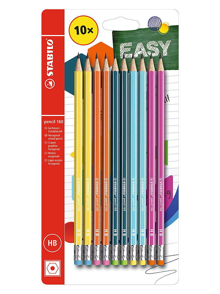 Bleistifte mit Radierer STABILO pencil 160 - 10 Stück - onesize