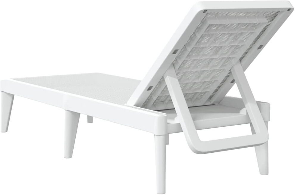 George Oliver Mickleson 186cm Long Reclining Single Sun Lounger White 91cm H X 60cm W X 186cm L
