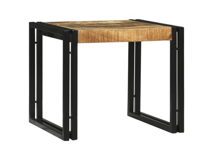 HEFZGDB 2-teiliges Couchtisch Set aus massivem grobem Mango-Holz mit Metallgestell, Rustikales Design Couchtisch Wohnzimmer Tisch Set, Massivholz Beistelltisch für Moderne