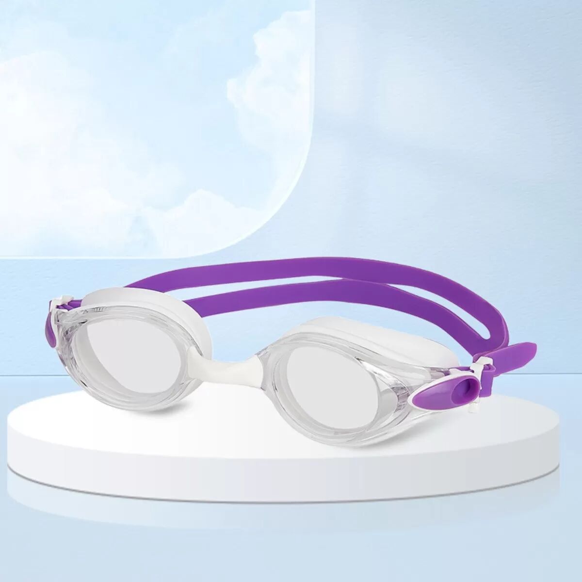 INF Schwimmbrille mit Aufbewahrungsetui — HD Anti-Beschlag, wasserdicht, Silikon-Sitz, UV-geschützte PC-Polycarbonat-Linsen,