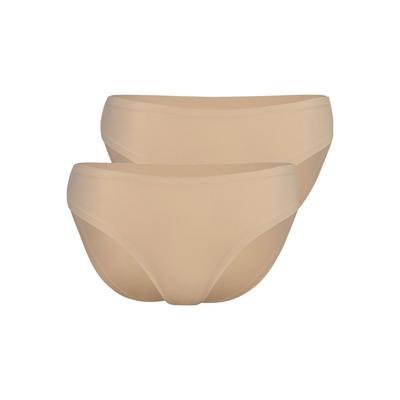 Slip LISCA "2er Pack Damen Slip My Silhouette", Damen, Gr. XXL, 2 Stk., Mikrofaser, warm taupe, Mikrofaser, , figurumspielend, Unterhosen Slip