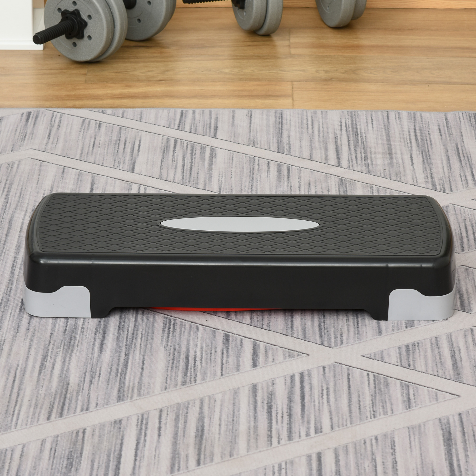 Homcom Step Fitness per Aerobica con Altezza Regolabile 10-15 cm, 68x29cm Nero e Rosso