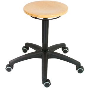 Lotz Drehhocker 3520.12, Holz, mit Rollen, buche