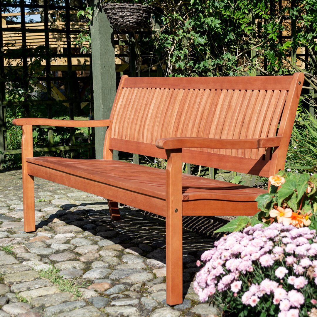 Rowlinson Willington Bench Honey Brown Factory Stain Finish H 87 x W 150 x D 72cm