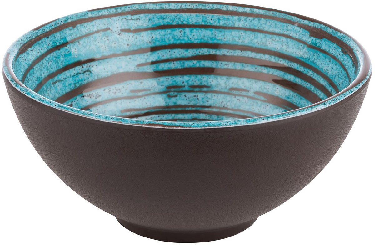 Melamine schaal Turquoise/bruin - 15 cm