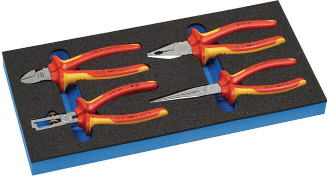 Jeu de pinces LD45 l.185xP.385xH.30mm 1/3 module à outils 4-pcs. VDE Knipex pinc ; Lebenshilfe Gießen (S4000871294)