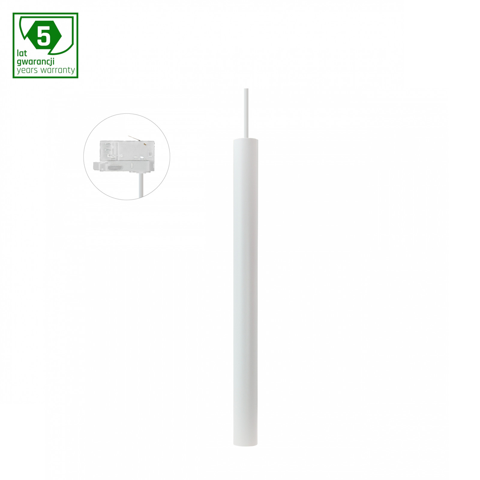 Spectrum CHLOE SLIM LED pendellamp, wit, cilinder, GU10
