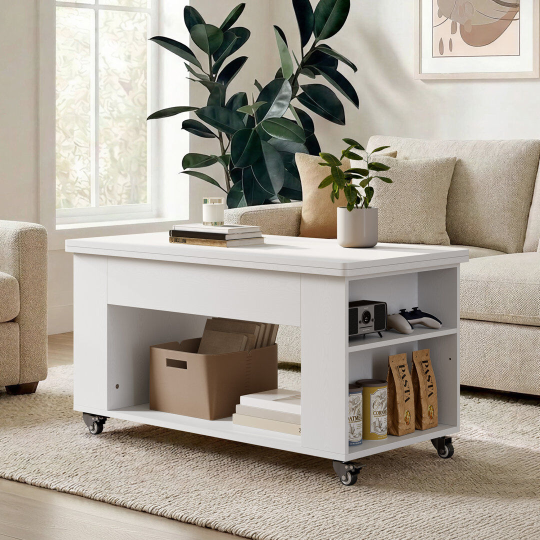 Brayden Studio Coffee Table White 50cm H X 95cm W X 95cm D