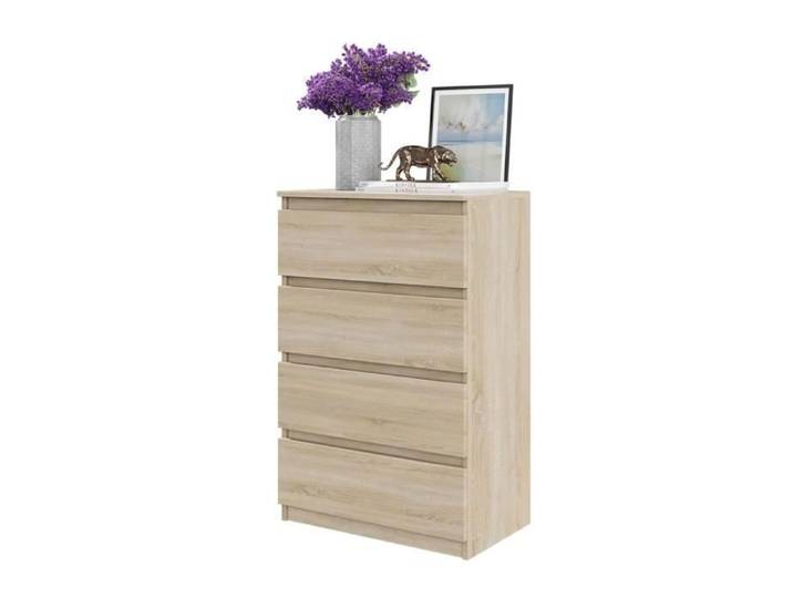 Commode GABRIEL - 4 tiroirs - Table de Chevet Buffet H92cm L60cm P33cm (Chêne Sonoma)