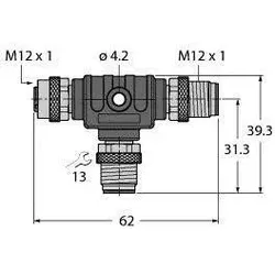 Turck Zweifachverteiler RKSW-2RSSW45-0002