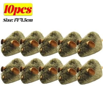 Uplift Treasures Interactive Plush Mouse Cat Toy Set 10pcs